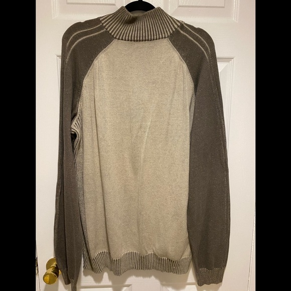 Calvin Klein Men’s Size XXL 1/4 Zip Pull Over Sweater Tan Brown Preppy Academia - Picture 2 of 6